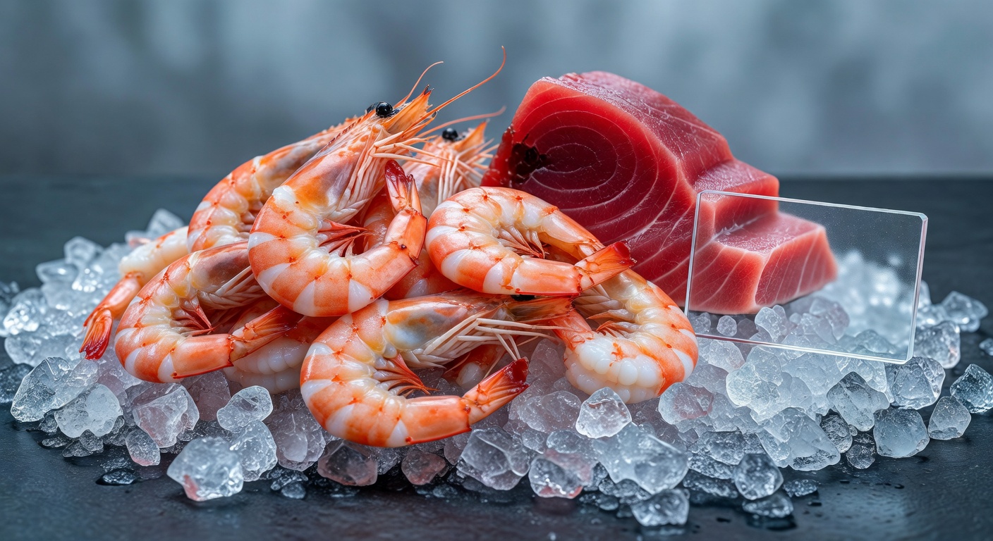 Fresh Ocean Shrimp on Ice